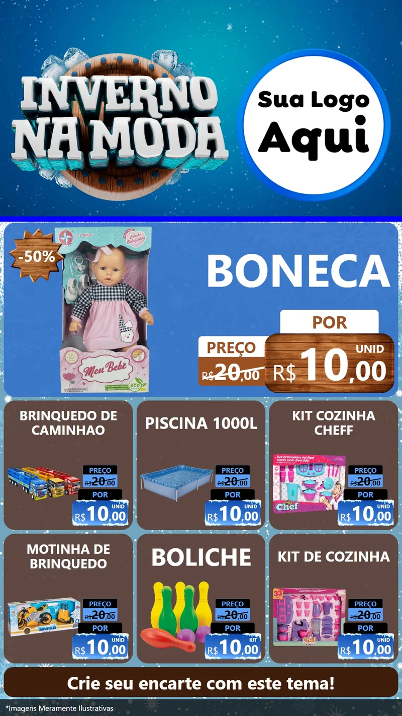 Modelo de Rede Social para Stories com o tema Inverno na Moda para Brinquedos