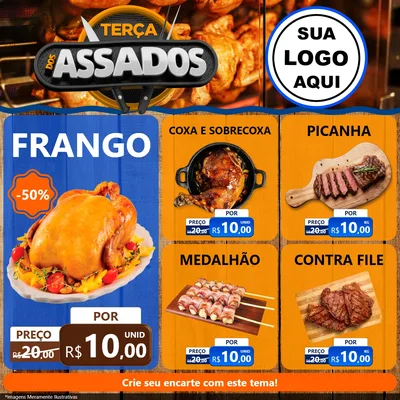 Modelo de Rede Social para Feed Facebook com o tema Terça dos Assados para Assados