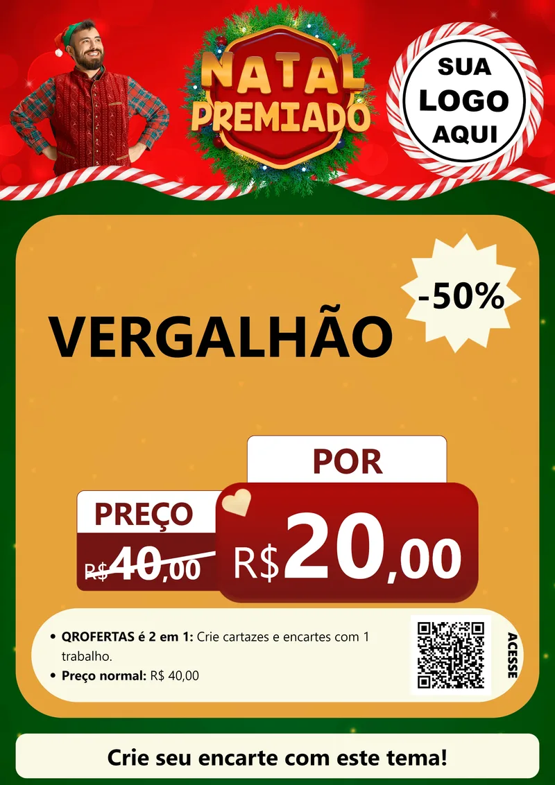Modelo de Cartaz para Cartaz A4 Vertical com o tema Natal Premiado para Ferragens