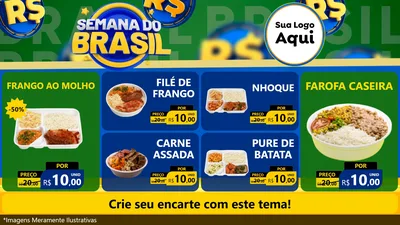Modelo de TV para TV Horizontal com o tema Semana Do Brasil para Restaurante