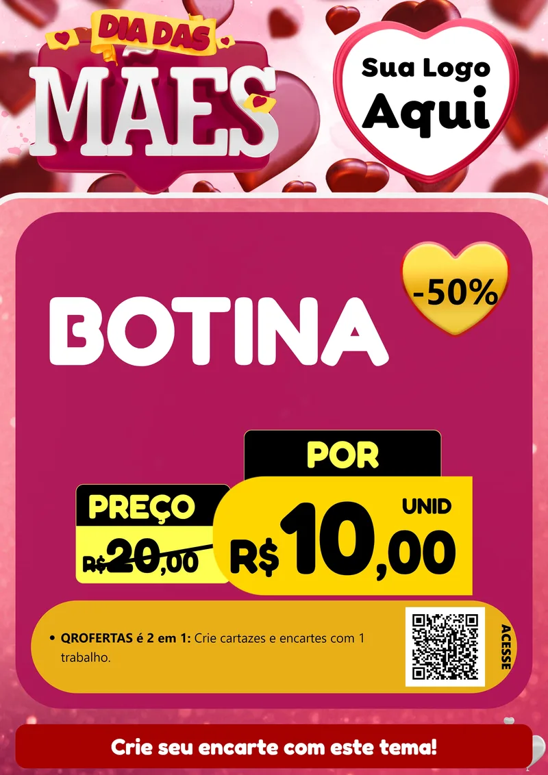 Modelo de Cartaz para Cartaz A4 Vertical com o tema Dia Das Mães para Agropecuária