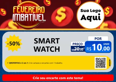 Modelo de Cartaz para Cartaz A4 Horizontal com o tema Fevereiro Imbatível para Informática