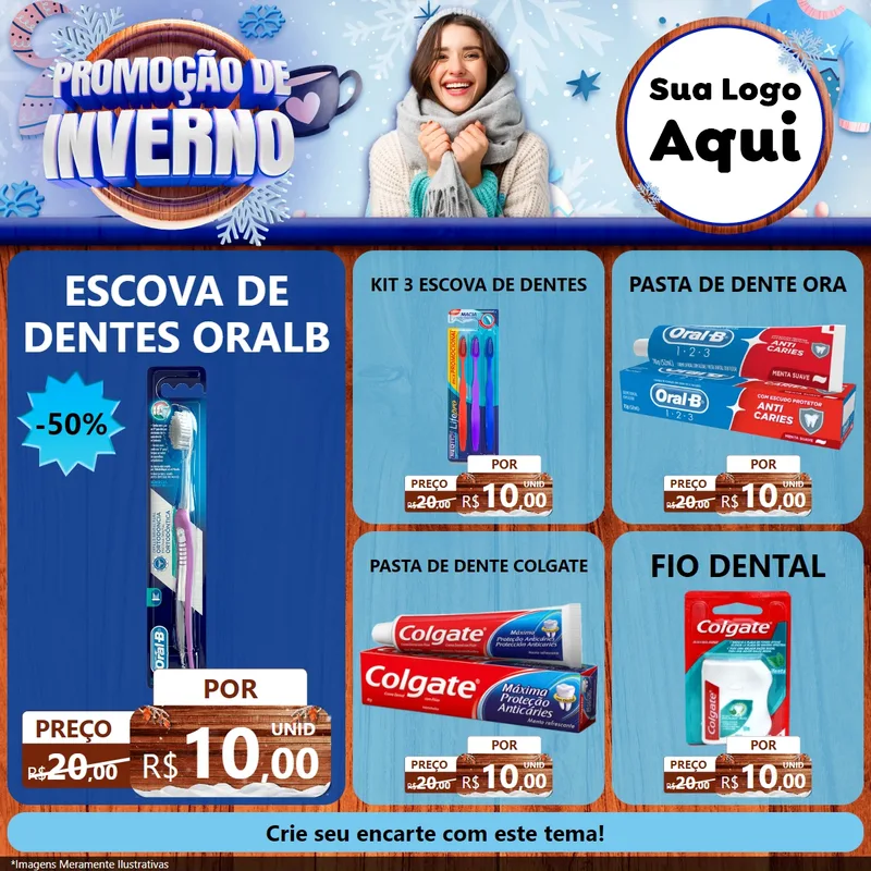 Modelo de Rede Social para Feed Facebook com o tema Promoção de Inverno para Higiene Pessoal