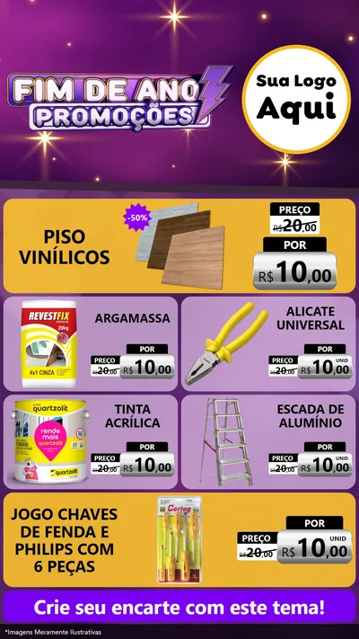 Modelo de TV para TV Vertical com o tema Fim de Ano Promoções para Material para Construção