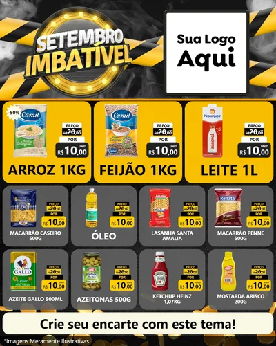 Modelo de Rede Social para Feed Instagram com o tema Setembro Imbatível para Supermercado