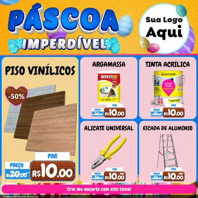 Modelo de Rede Social para Feed Facebook com o tema Páscoa Imperdível para Material para Construção