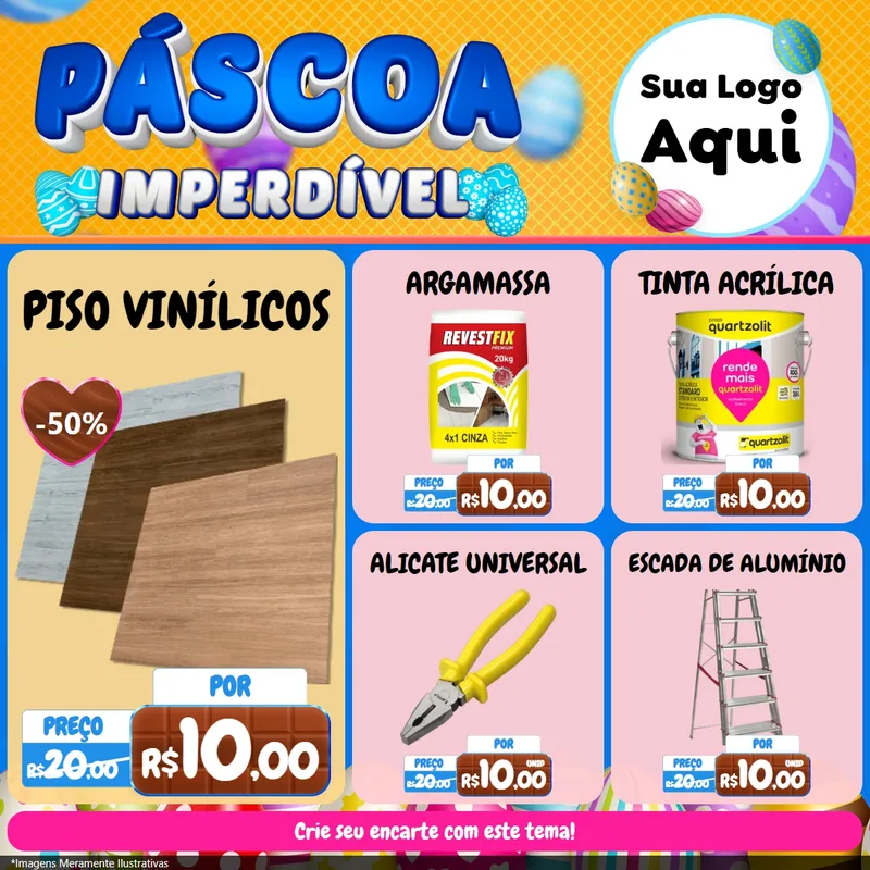 Modelo de Rede Social para Feed Facebook com o tema Páscoa Imperdível para Material para Construção