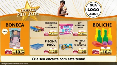 Modelo de TV para TV Horizontal com o tema Ofertas Fim de Ano para Brinquedos