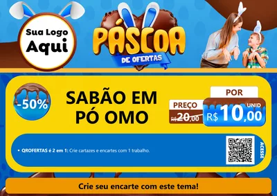 Modelo de Cartaz para Cartaz A4 Horizontal com o tema Páscoa de Ofertas para Produtos de Limpeza