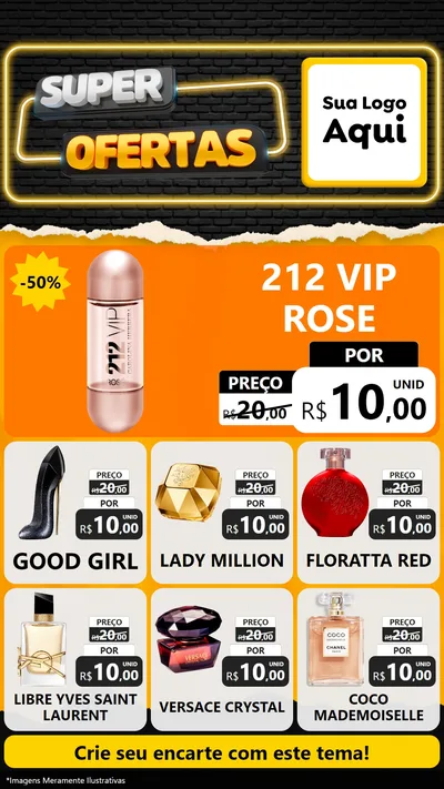 Modelo de Rede Social para Stories com o tema Super Ofertas para Perfumes