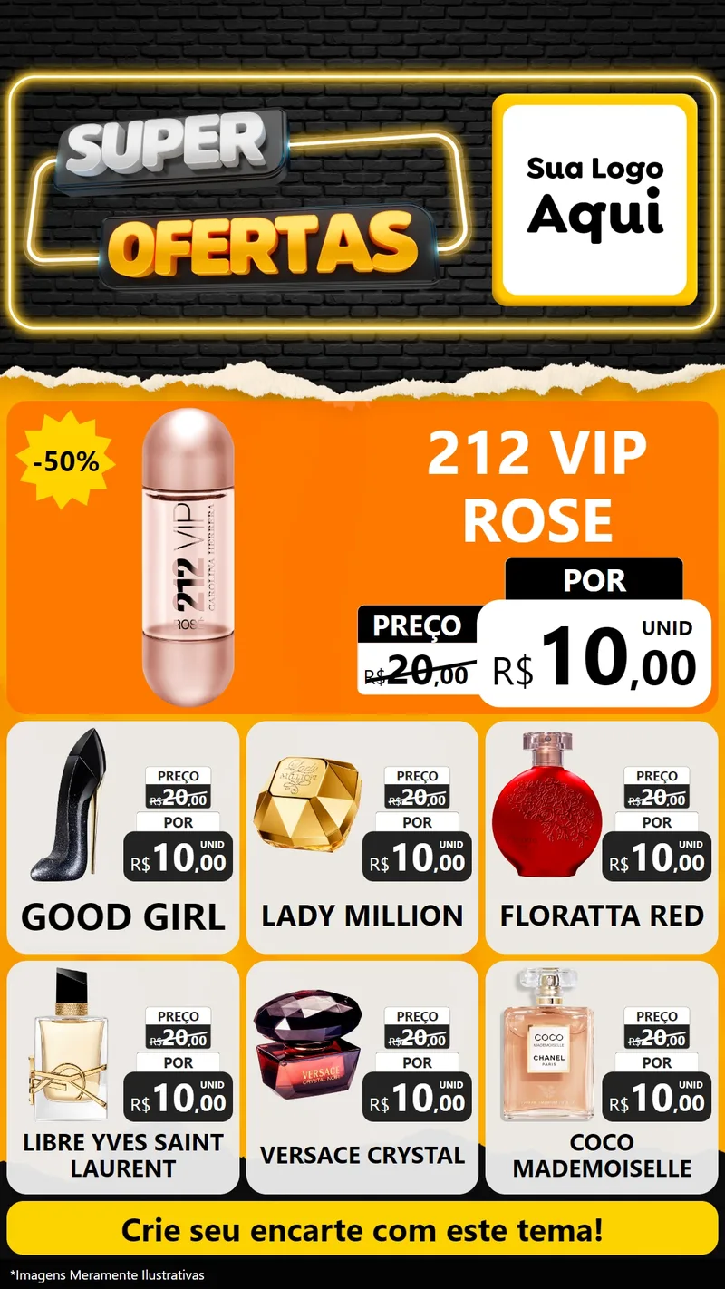 Modelo de Rede Social para Stories com o tema Super Ofertas para Perfumes