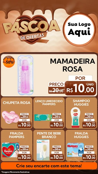 Modelo de Rede Social para Stories com o tema Páscoa de Ofertas para Bebês