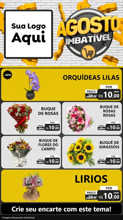 Modelo de TV para TV Vertical com o tema Agosto imbatível para Floricultura e jardim