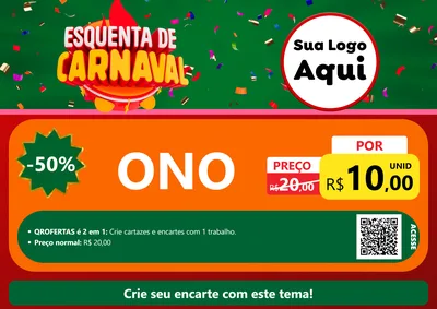Modelo de Cartaz para Cartaz A4 Horizontal com o tema Esquenta de Carnaval para Óticas