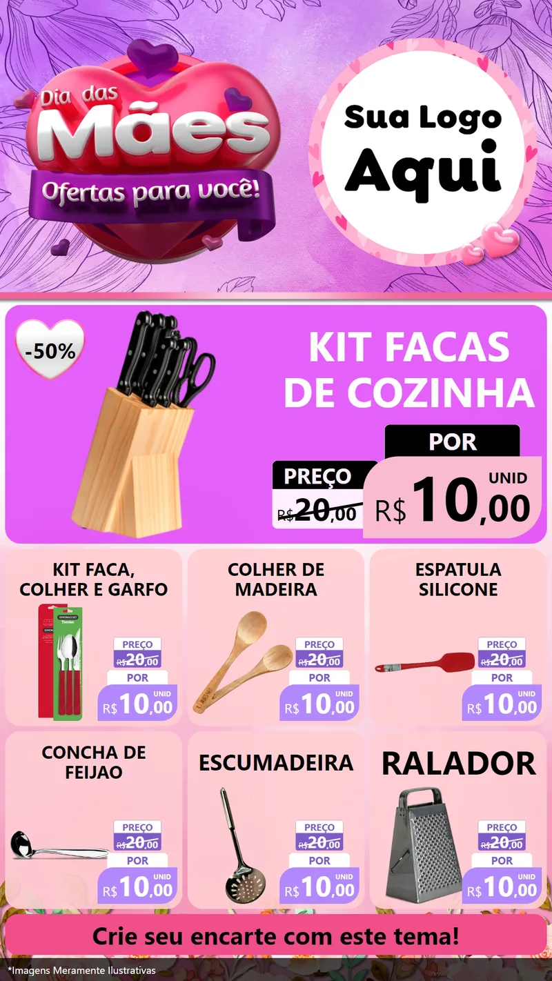 Modelo de Rede Social para Stories com o tema Dia das Mães Ofertas para Você! para Utilidades Domésticas