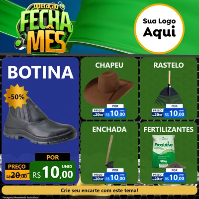 Modelo de Rede Social para Feed Facebook com o tema Operação Fecha Mês para Agropecuária