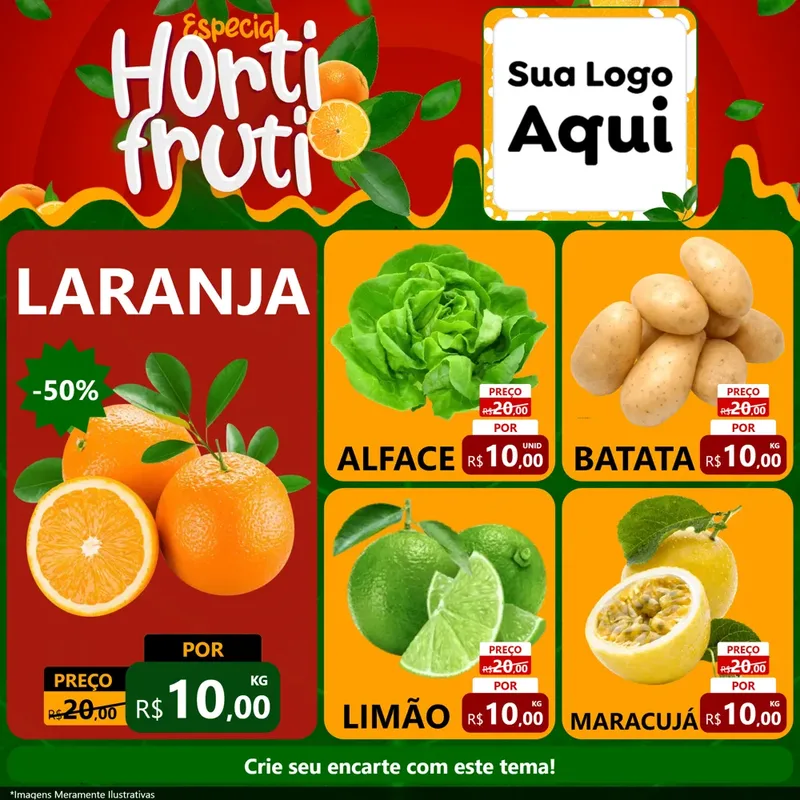 Modelo de Rede Social para Feed Facebook com o tema Especial Hortifruti para Hortifrúti