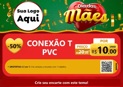Modelo de Cartaz para Cartaz A4 Horizontal com o tema Dia das Mães para Tubos e conexões