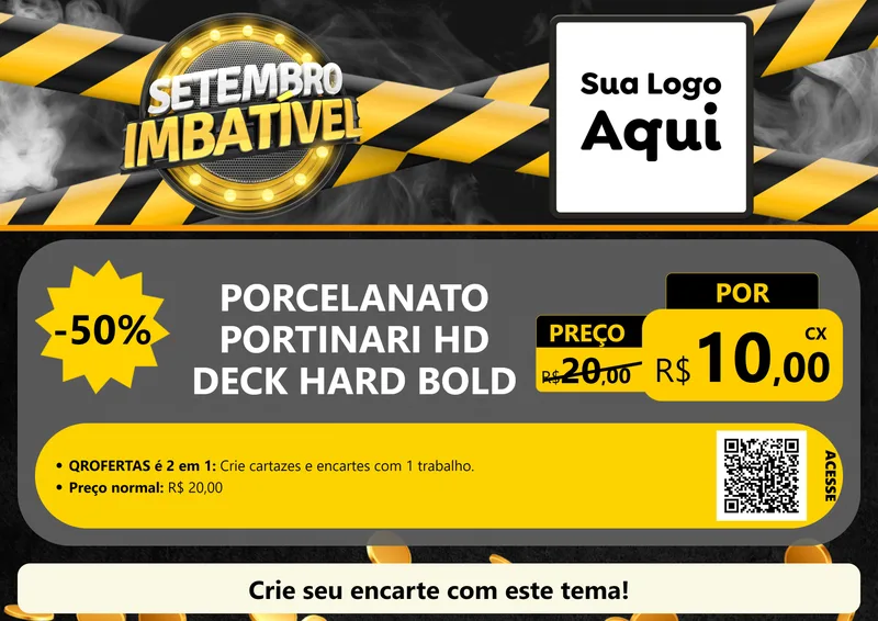 Modelo de Cartaz para Cartaz A4 Horizontal com o tema Setembro Imbatível para Pisos e revestimentos