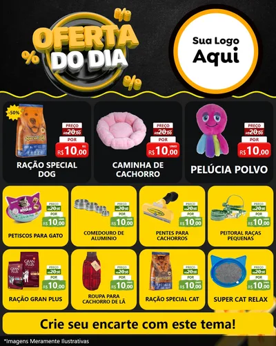 Modelo de Rede Social para Feed Instagram com o tema Oferta Do Dia para Pet Shop