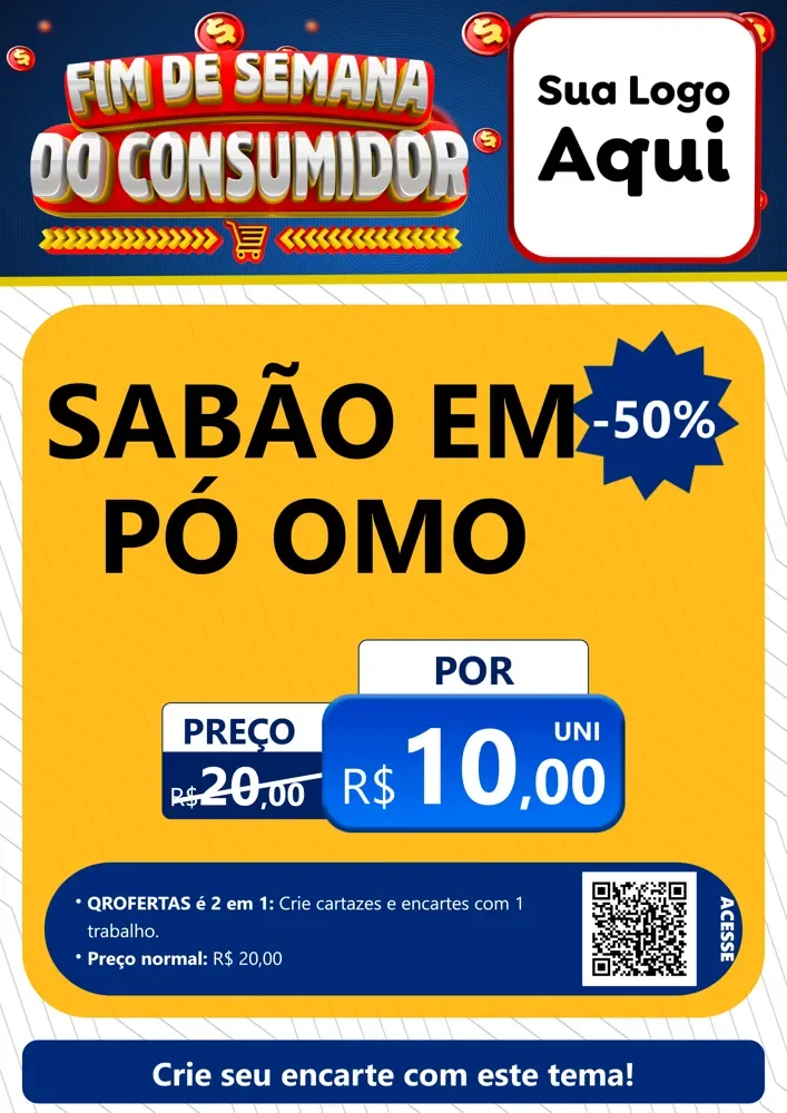 Modelo de Cartaz para Cartaz A4 Vertical com o tema Fim de Semana do Consumidor para Produtos de Limpeza