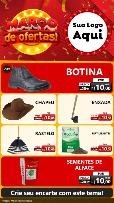 Modelo de TV para TV Vertical com o tema Março de Ofertas! para Agropecuária