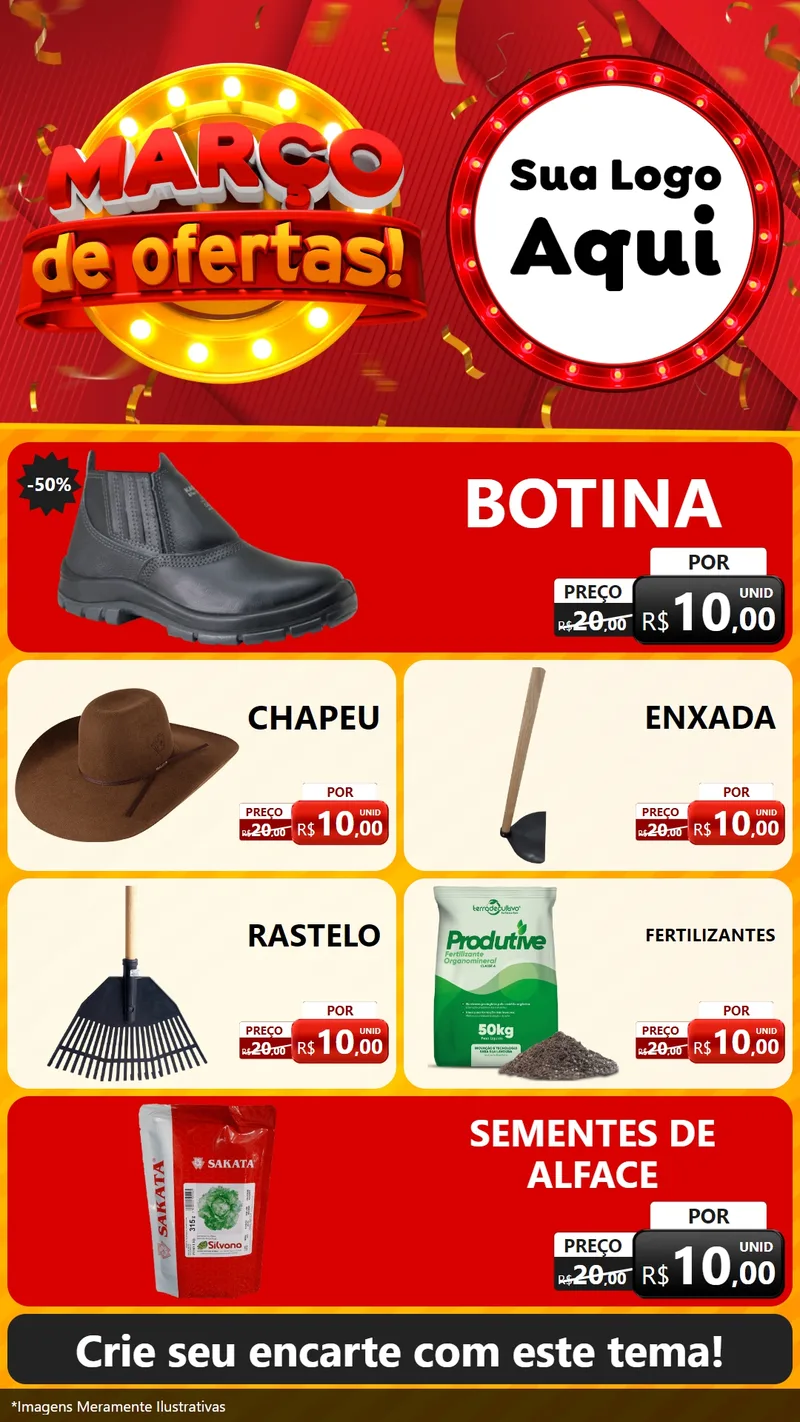 Modelo de TV para TV Vertical com o tema Março de Ofertas! para Agropecuária