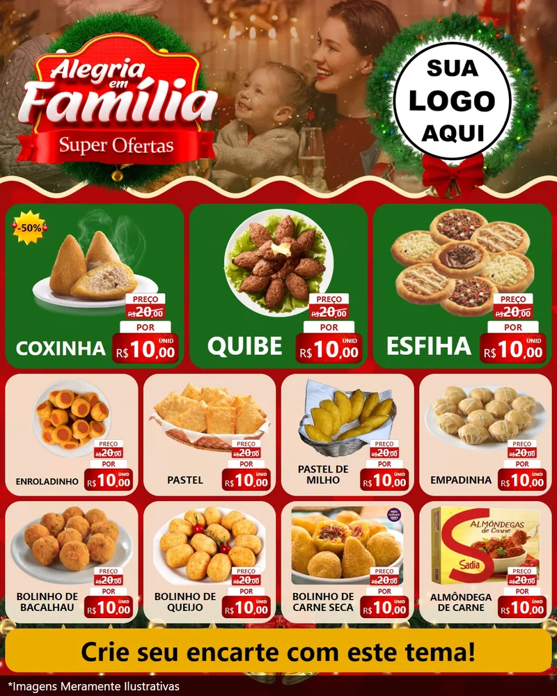 Modelo de Rede Social para Feed Instagram com o tema Alegria Em Família - Super Ofertas para Salgadaria