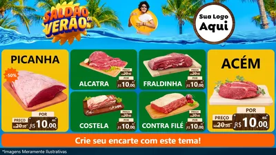 Modelo de TV para TV Horizontal com o tema Saldão de Verão para Açougue