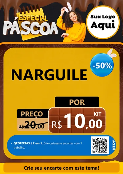 Modelo de Cartaz para Cartaz A4 Vertical com o tema Especial Páscoa para Tabacaria