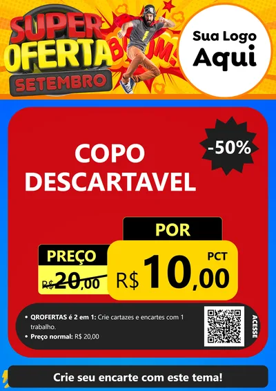 Modelo de Cartaz para Cartaz A4 Vertical com o tema Super Oferta Setembro para Embalagens