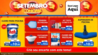 Modelo de TV para TV Horizontal com o tema Operação Setembro Com Muita Economia para Produtos para Piscina
