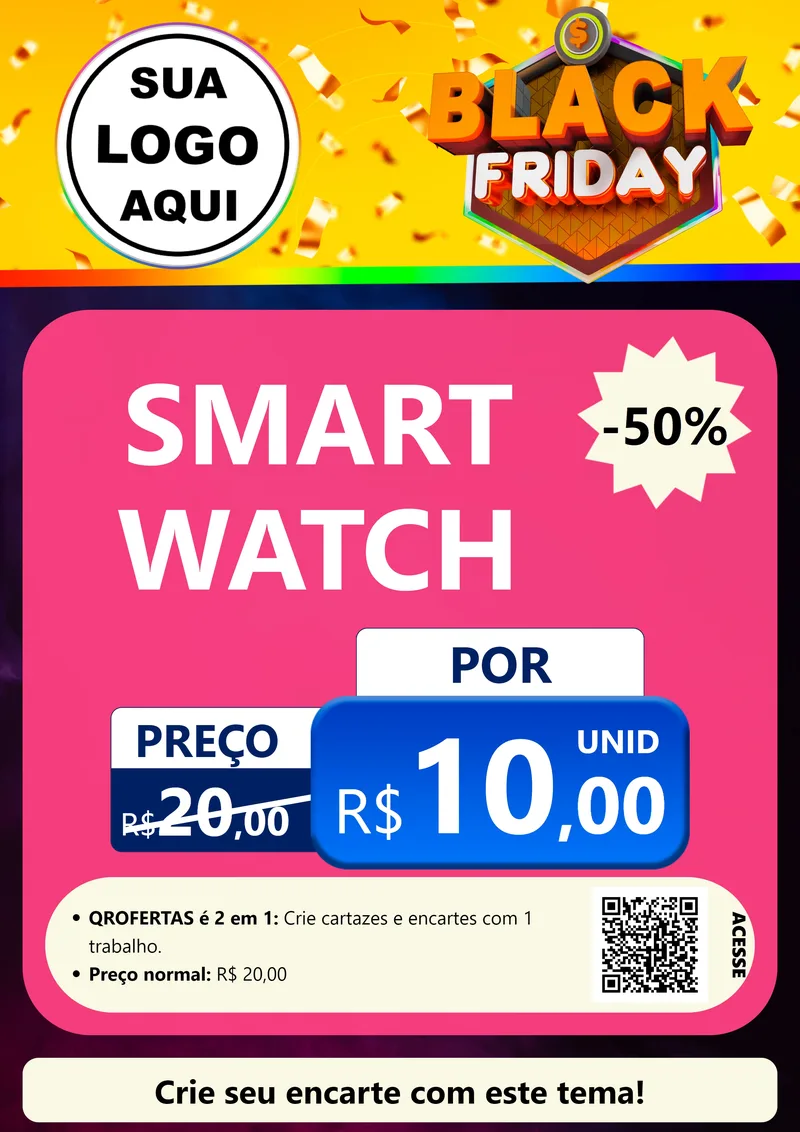 Modelo de Cartaz para Cartaz A4 Vertical com o tema Black Friday para Informática
