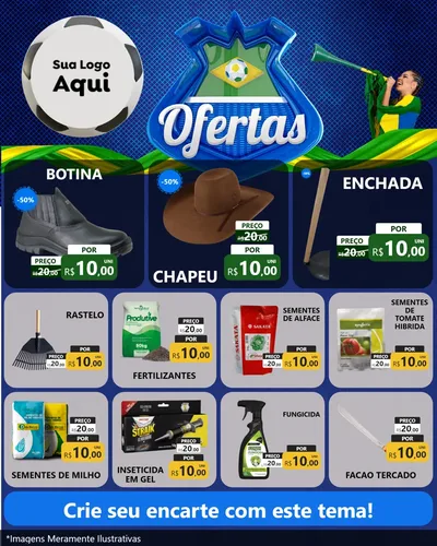 Modelo de Rede Social para Feed Instagram com o tema Ofertas (Futebol) para Agropecuária
