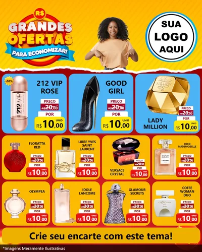 Modelo de Rede Social para Feed Instagram com o tema Grandes Ofertas Para Economizar! para Perfumes
