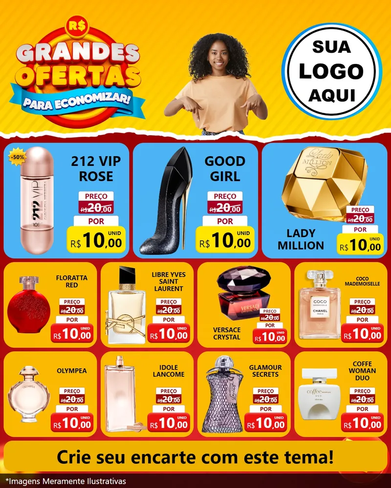 Modelo de Rede Social para Feed Instagram com o tema Grandes Ofertas Para Economizar! para Perfumes