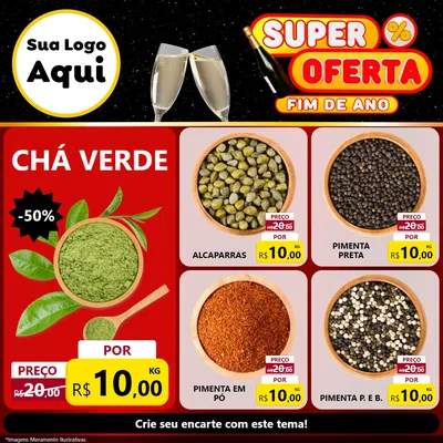 Modelo de Rede Social para Feed Facebook com o tema Super Oferta Fim de Ano para Produtos Naturais