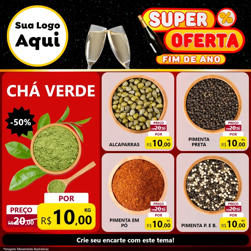 Modelo de Rede Social para Feed Facebook com o tema Super Oferta Fim de Ano para Produtos Naturais