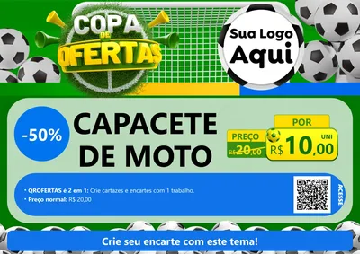 Modelo de Cartaz para Cartaz A4 Horizontal com o tema Copa De Ofertas para Moto peças