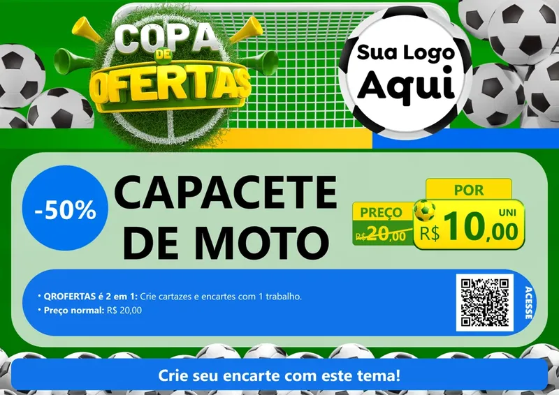 Modelo de Cartaz para Cartaz A4 Horizontal com o tema Copa De Ofertas para Moto peças