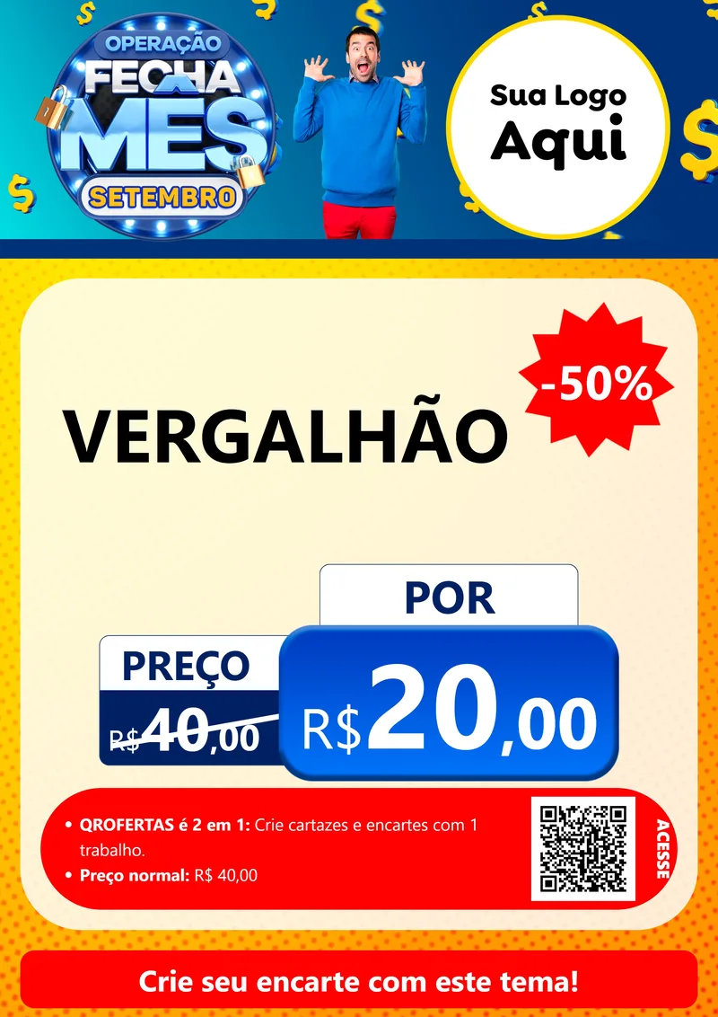 Modelo de Cartaz para Cartaz A4 Vertical com o tema Operação Fecha Mês Setembro para Ferragens