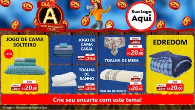 Modelo de TV para TV Horizontal com o tema Dia A - O Dia Mais Barato Do Mês para Cama, Mesa e Banho