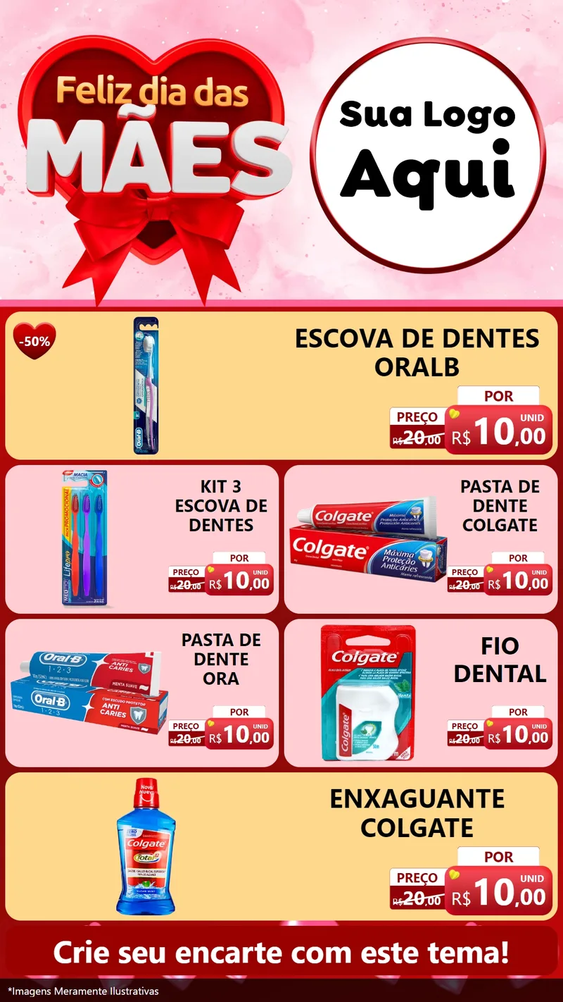 Modelo de TV para TV Vertical com o tema Feliz Dia Das Mães para Higiene Pessoal