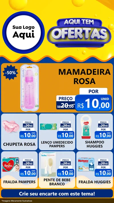 Modelo de Rede Social para Stories com o tema Aqui Tem Ofertas para Bebês