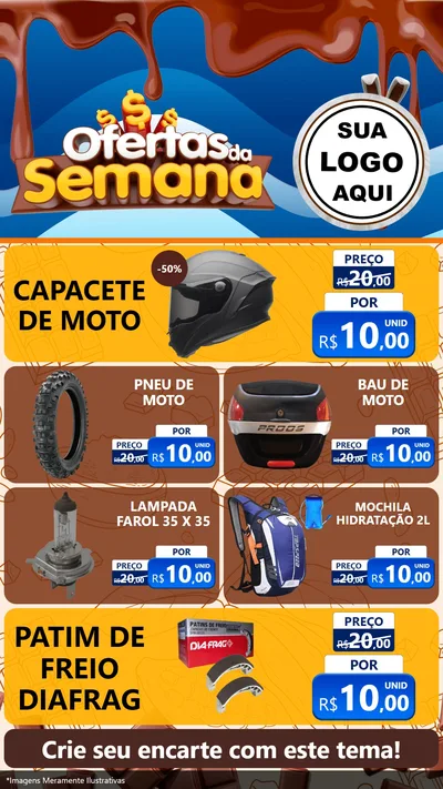 Modelo de TV para TV Vertical com o tema Ofertas da Semana - Páscoa para Moto peças
