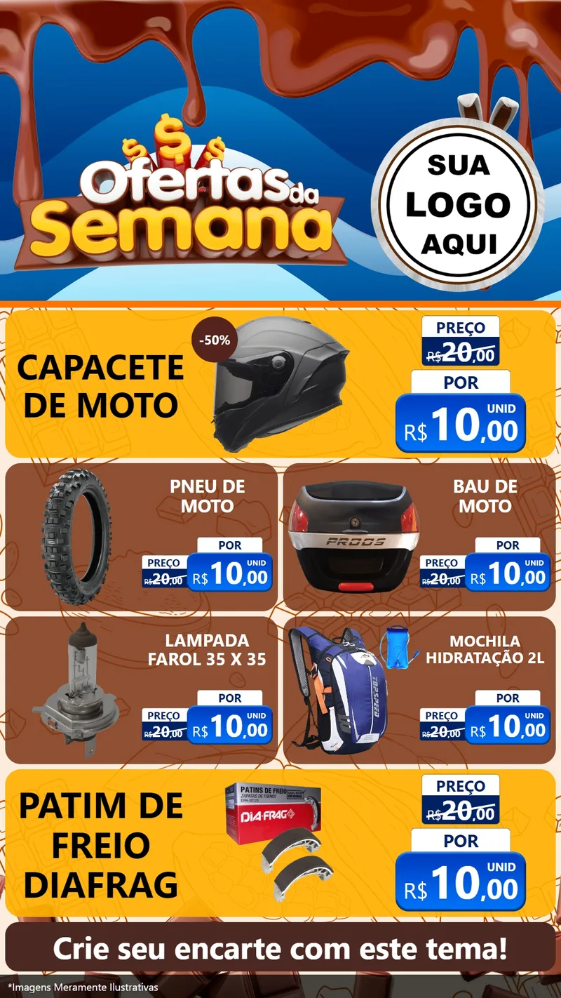 Modelo de TV para TV Vertical com o tema Ofertas da Semana - Páscoa para Moto peças