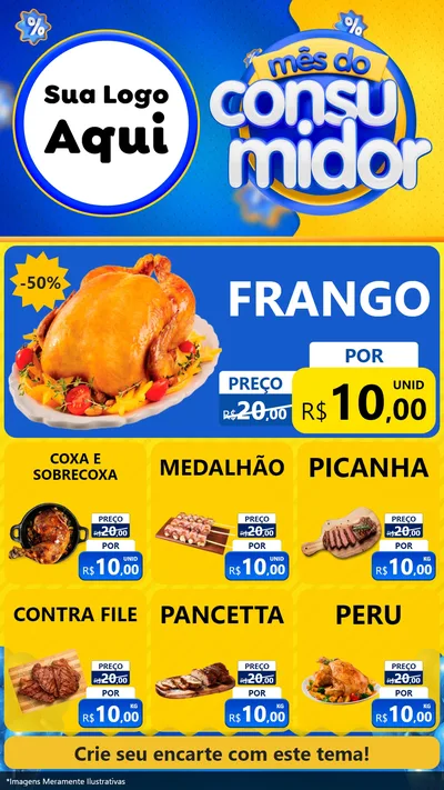 Modelo de Rede Social para Stories com o tema Mês do Consumidor para Assados