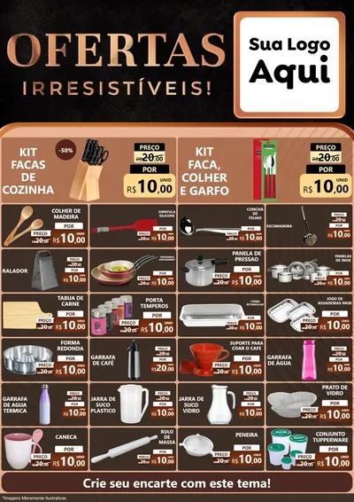 Modelo de Encarte para Encarte A4 Vertical com o tema Ofertas Irresistíveis! para Utilidades Domésticas