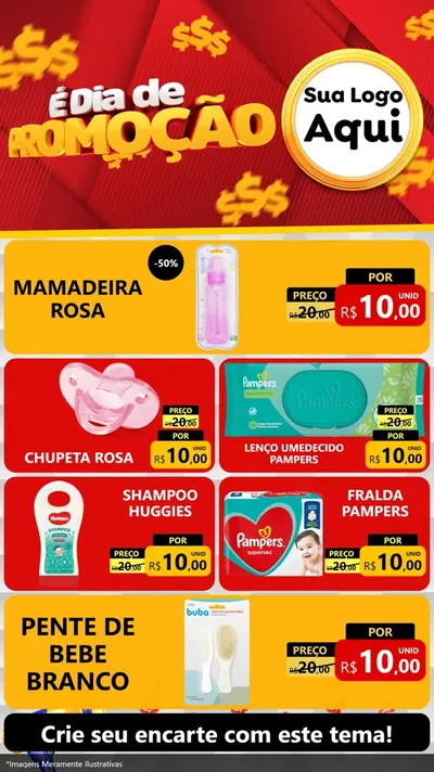 Modelo de TV para TV Vertical com o tema É Dia De Promoção para Bebês
