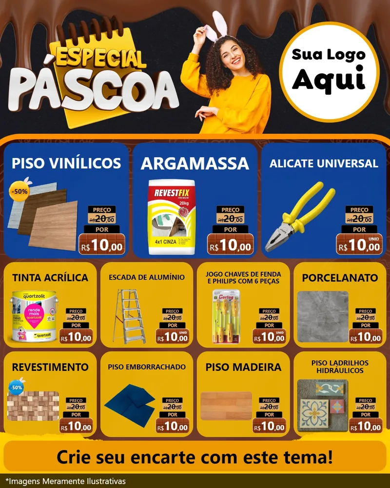 Modelo de Rede Social para Feed Instagram com o tema Especial Páscoa para Material para Construção